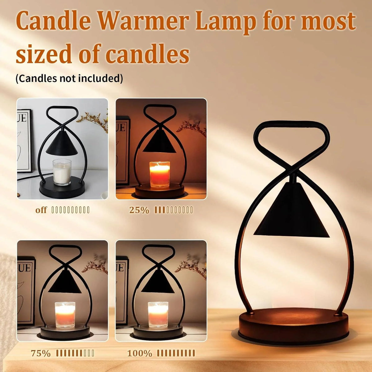 Rustic Roots Lantern Candle Warmer with Dimmable Light