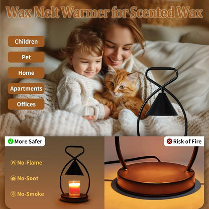 Rustic Roots Lantern Candle Warmer with Dimmable Light